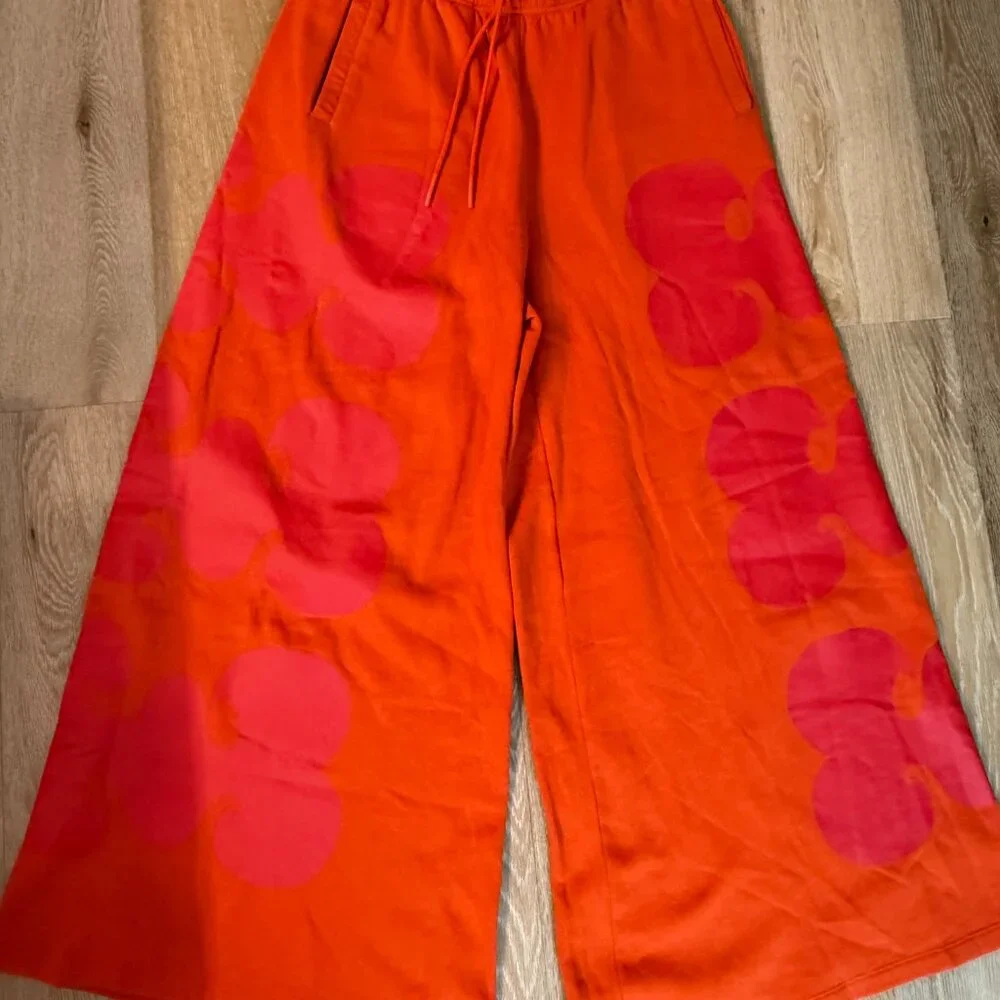 Adidas x Marimekko Collab - Wide Leg Pants Orange - Size S - Picture 2 of 8